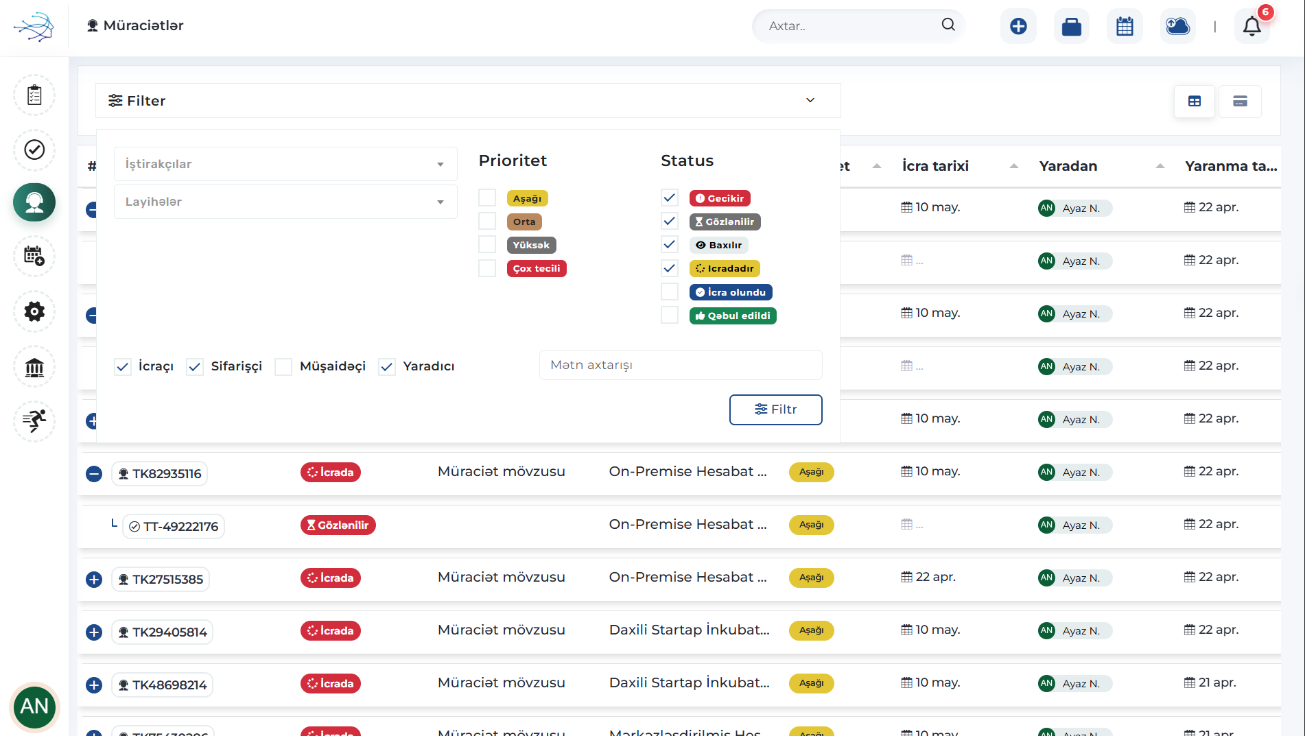 Ticket Filters